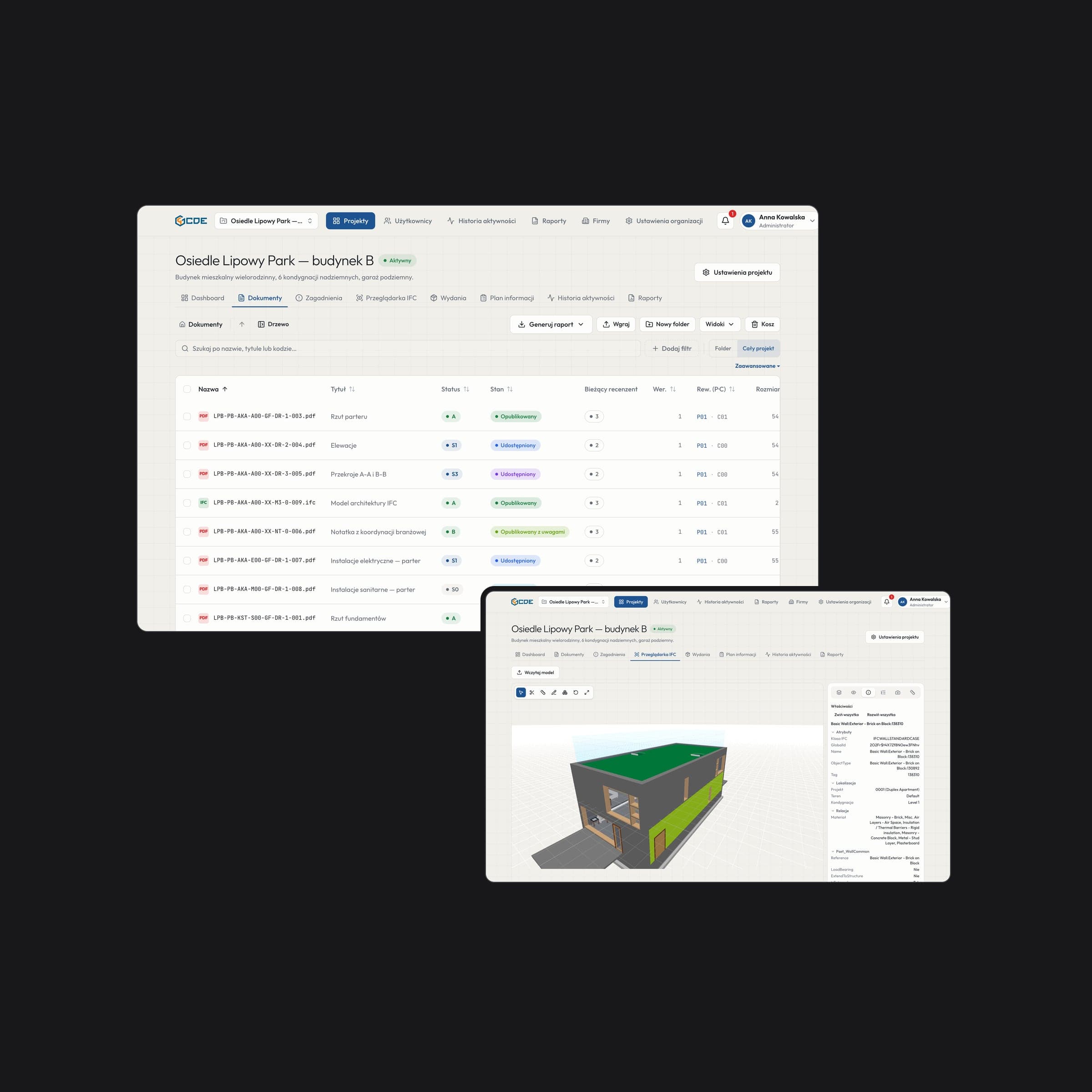 G4CDE: file list and IFC viewer on desktop