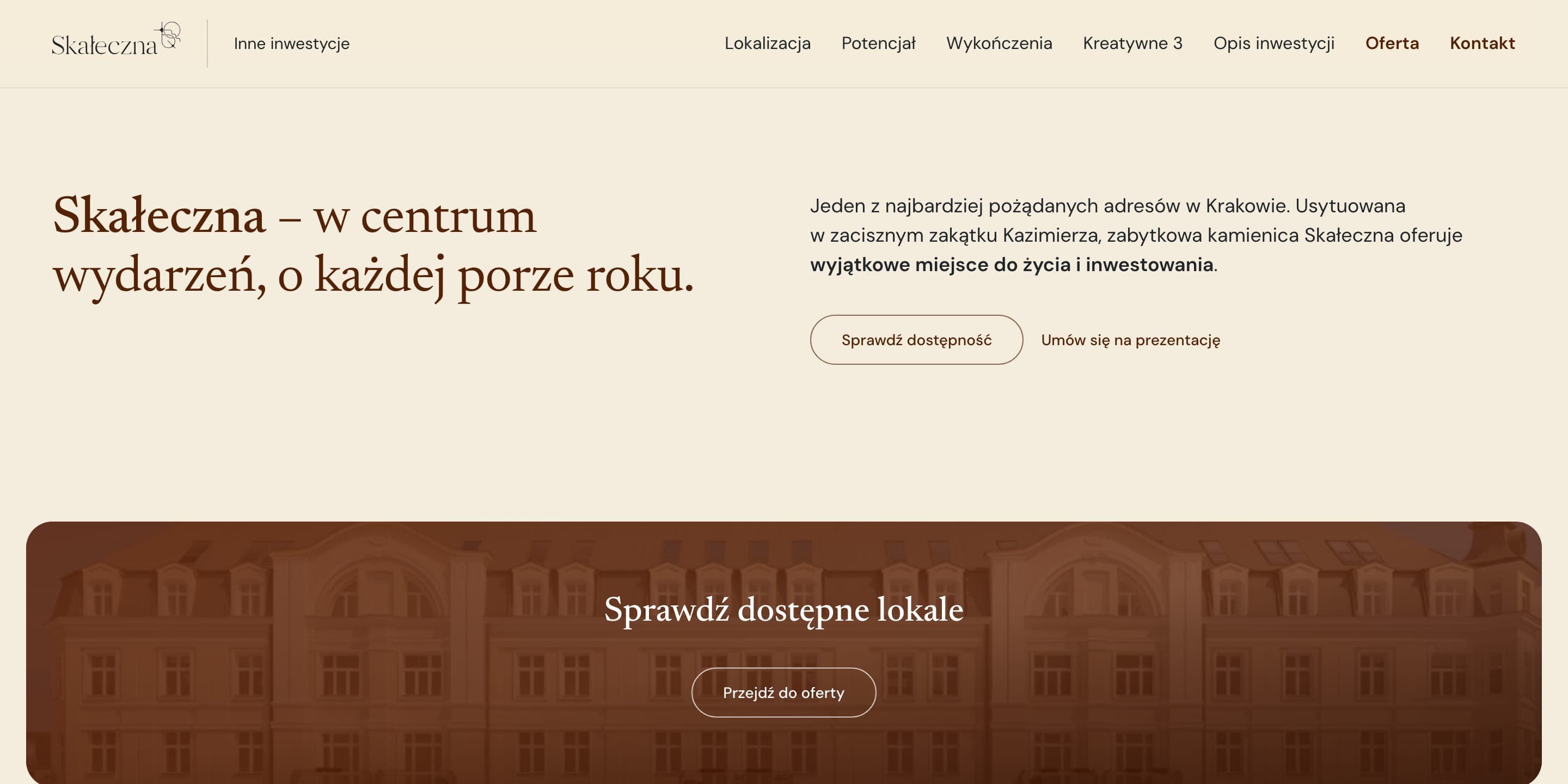 Skałeczna 1/3/5/7: strona główna na komputerze