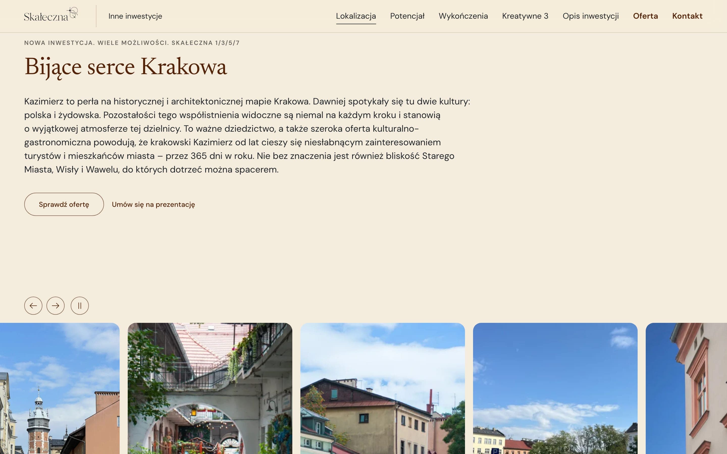 Skałeczna 1/3/5/7: the Kazimierz location on desktop